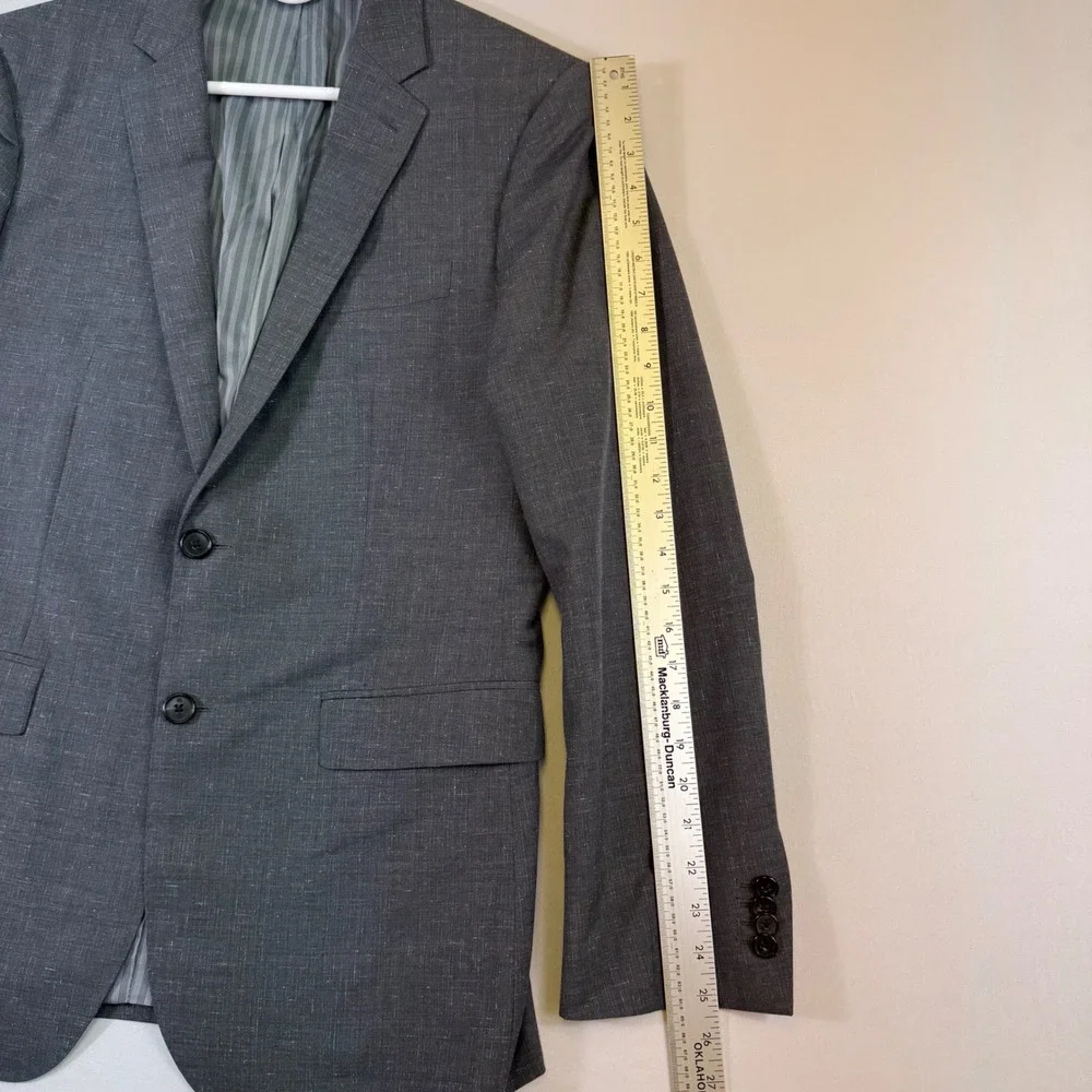 Banana Republic Blazer Mens 40R Grey Slim Fit Marzotto Italian Fabric Sport Coat